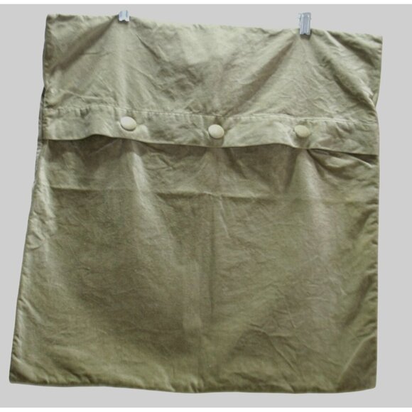 Pottery Barn Other - Pottery Barn Olive Green Velvet Pillow Cover 22x22 Covered Buttons Fall Cottage